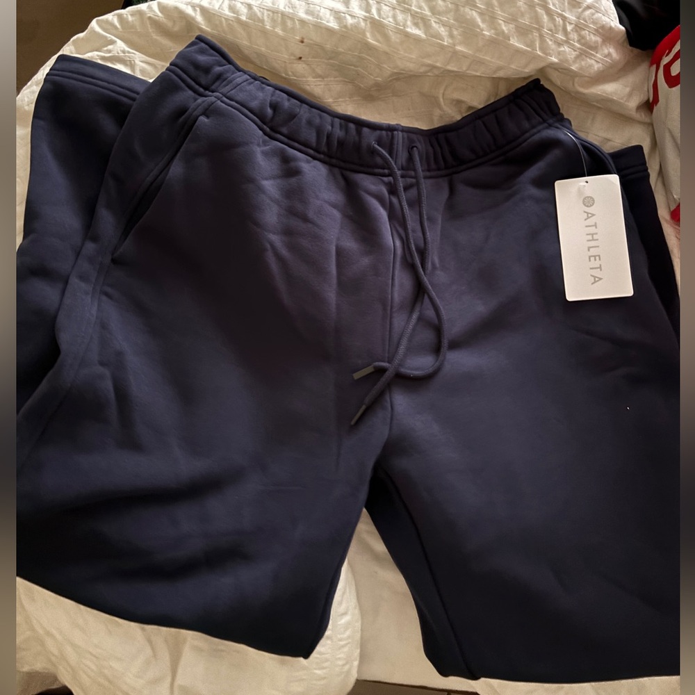 Athleta heavyweight terry sweatpants navy